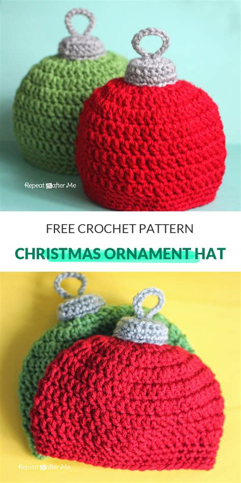 Red and Green Christmas Ornaments with Free Crochet Patterns - Knit'n Wool