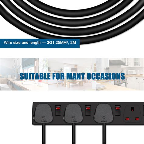 4 Gang Individually Switched Surge Protected Extension Lead