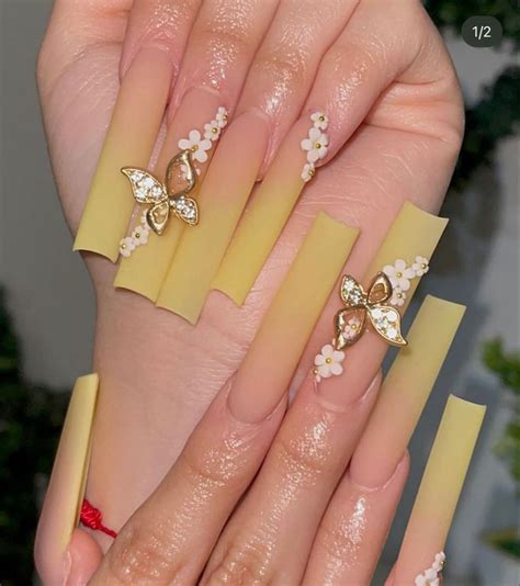 Pin By Iamtialyles On Nails Quinceanera Nails Nails Yellow Nails