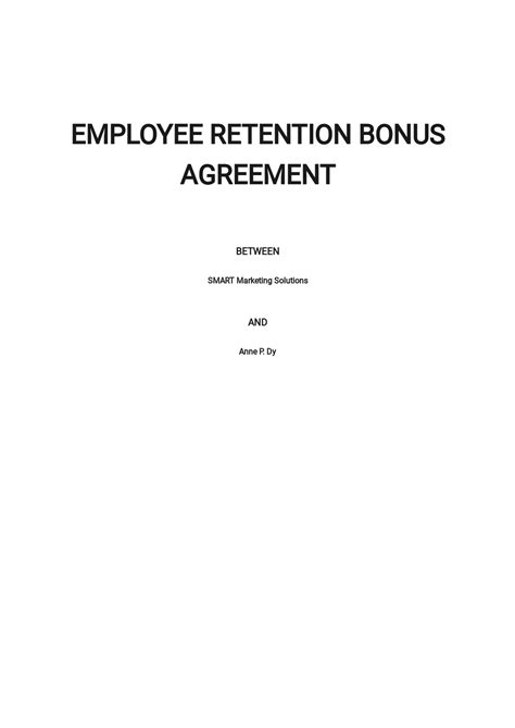 Retention Bonus Letter Template