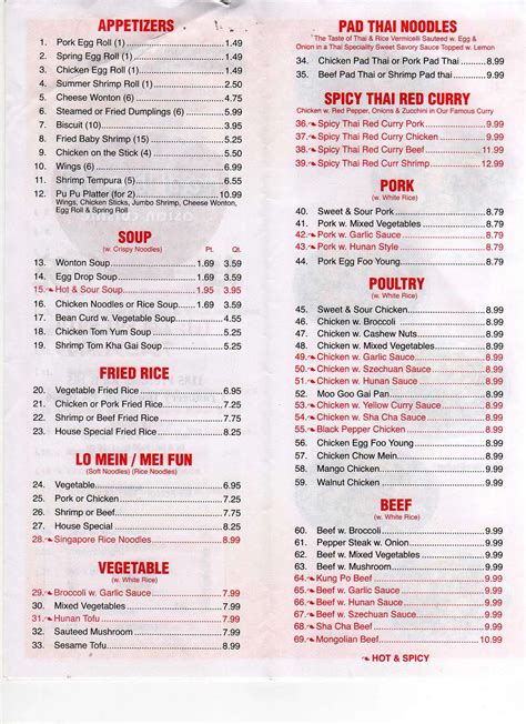 Menu at Red Bowl China restaurant, Cranberry Township