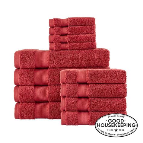 StyleWell HygroCotton Chili Red 6 Piece Bath Towel Set 6pcSet Chili12