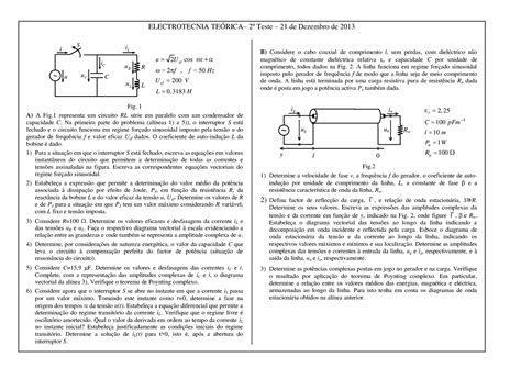 Prova Dezembro Quest Es E Respostas Electrotecnia Te Rica