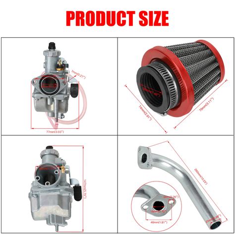 Mua Grehua Vm22 Carburetor Carb Performance Intake Manifold 38mm Air Filter Exhaust Pipe Kit For