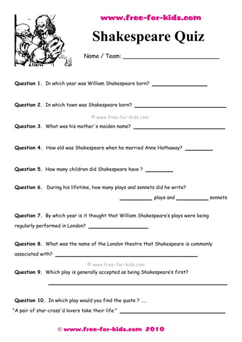 Shakespeare Quiz With Answers