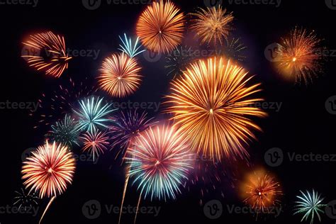 Sparkling color fireworks. 22105295 Stock Photo at Vecteezy