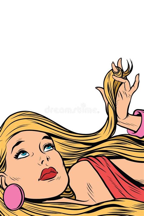 Beautiful Blonde Lies Stock Vector Illustration Of Lips 96624808