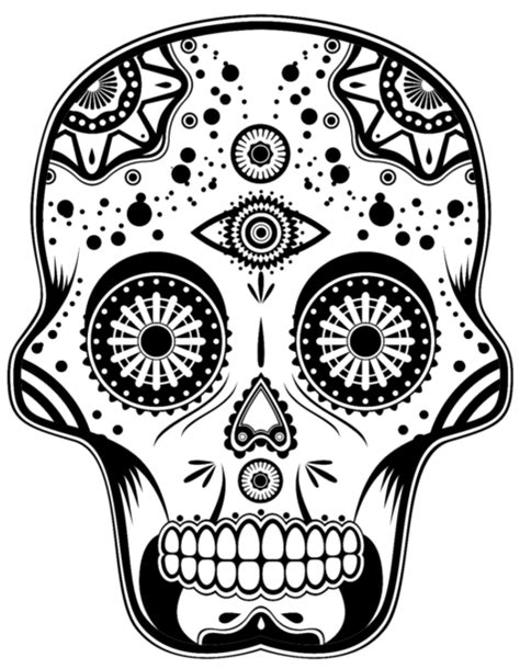 A Simple Sugar Skull Coloring Pages