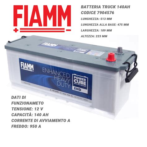 Fiamm Batteria Camion Ah A V Ricambi Auto Smc