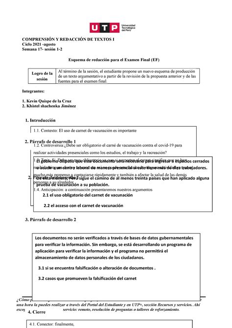 S S S Esquema Para Ef Comprensi N Y Redacci N De Textos I Ciclo