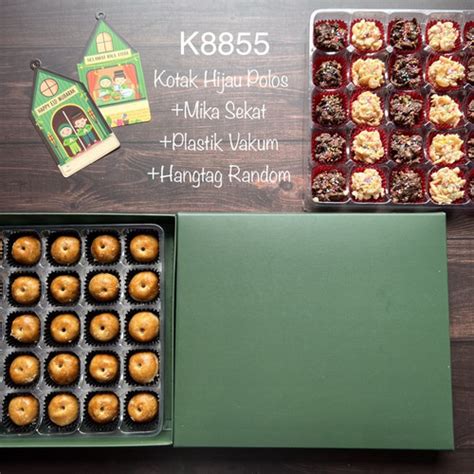 Jual Kotak Box Mika Sekat 30 Hijau Nastar Kue Kering Lebaran Idul