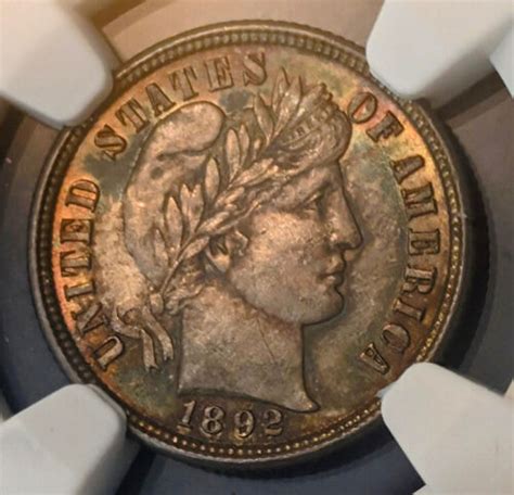 1892 Barber Dime Ngc Ms63 Beautifully Toned Ebay