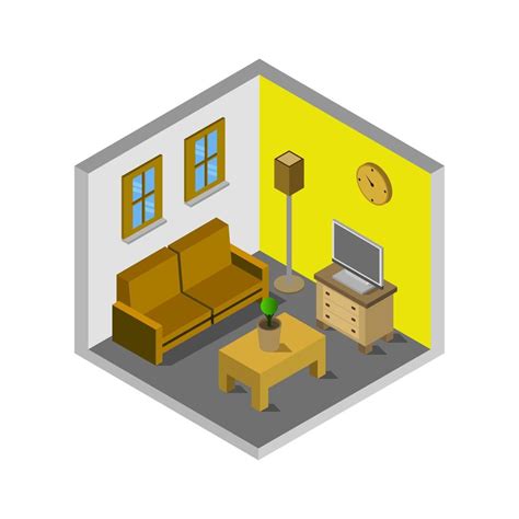 Isometric Living Room 1910763 Vector Art At Vecteezy