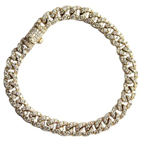 Curb Link Diamond Bracelet With 261 Round Diamonds 3 75 CT For Sale At