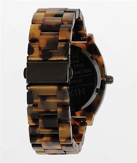 Nixon Time Teller Acetate Tortoiseshell Analog Watch