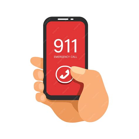 Premium Vector | 911 emergency call on smartphone symbol cartoon