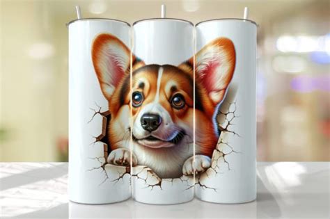 Pembroke Welsh Peeking Tumbler Wrap Graphic By Thedigitalstore