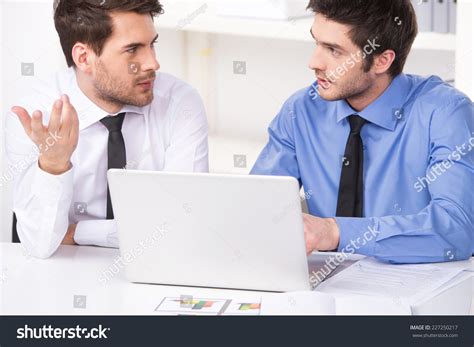 Two Businessmen Having Discussion Office Two Stock Photo 227250217