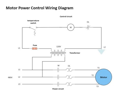 Free Editable Motor Power Control Wiring Diagram｜EdrawMax | Diagram