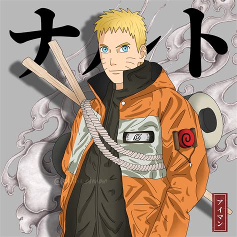 Uzumaki naruto (coloured) with the chopsticks !! The 7th hokage (follow blitheaiman on ig for ...