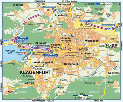 Map Of Klagenfurt City In Austria Welt Atlas De