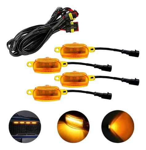 4 Luz Led Grade Universal Caminhonete Suv Saveiro Amarelo Frete grátis