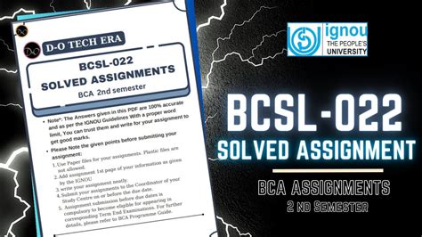 Bcsl Solved Assignment January Ignou Bca Nd Semester