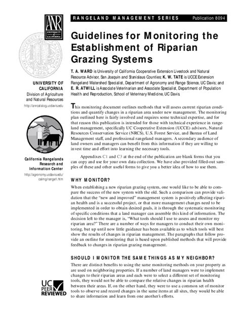 Fillable Online Streams And Riparian Areas Rangeland Watershed UC