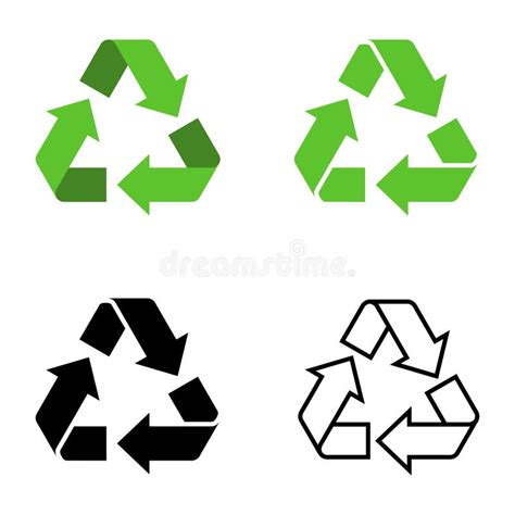 Iconos De Reciclaje Aislados En Fondo Blanco Flecha Que Rota El