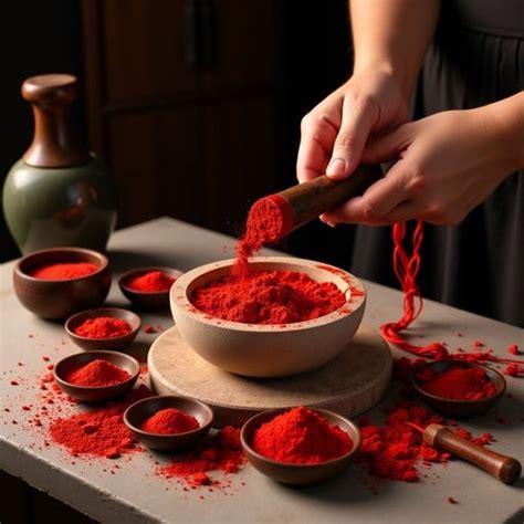 vermilion pigment preparation image   stockcake