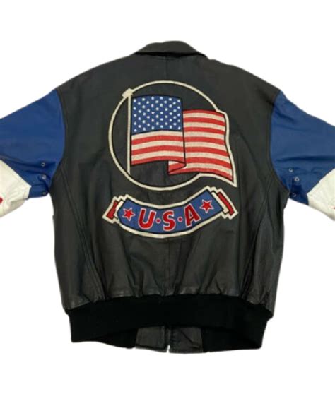 USA Flag Leather Jacket - Forces Jackets