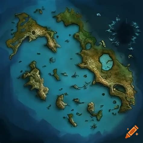 A Fantasy Map Of An Archipelago On Craiyon