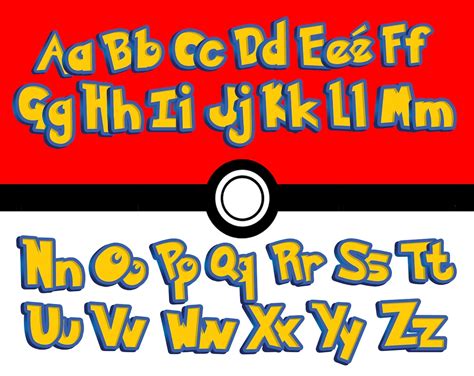 Pokemon Alfabeto Fuente Clipart Letras Suministros De Fiesta Etsy