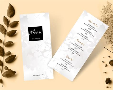 Drink and Food Menu Template, Modern Menu Template Editable - Etsy