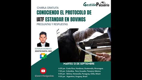 Charla Conociendo El Protocolo De Iatf Estandar En Bovinos Youtube