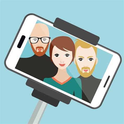 Premium Vector Selfie Photo Vector Cartoon Illustration