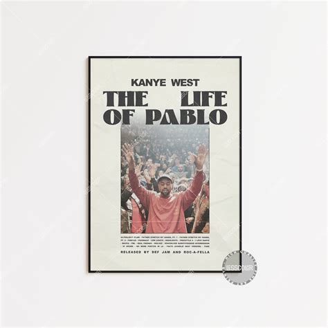 Kanye West Poster The Life Of Pablo Poster Album Cover Poster