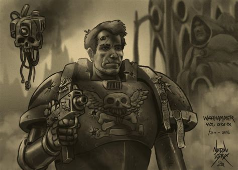 Space Marines Fan Art Drawing Rwarhammer40k