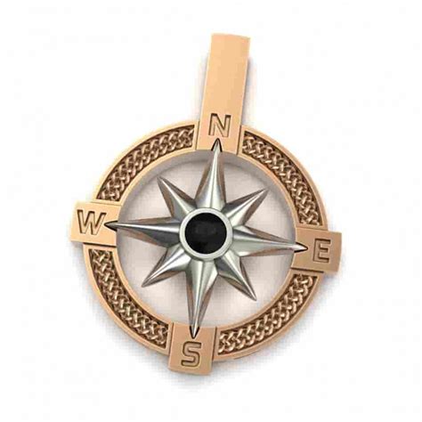 Золотой кулон Роза Ветров