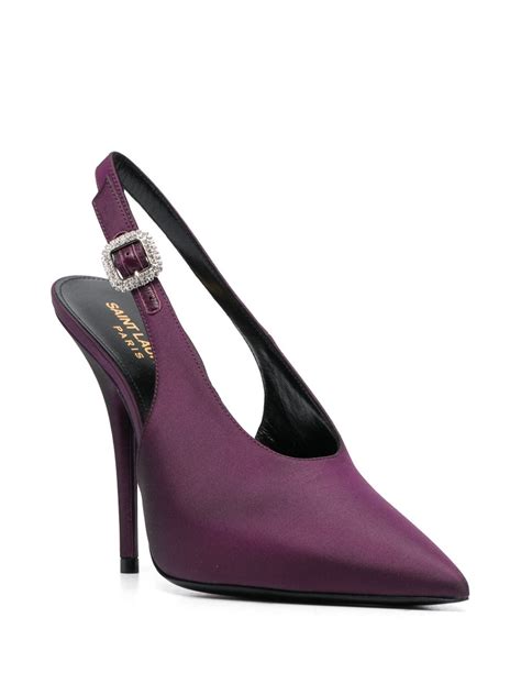 Saint Laurent Yasmeen Mm Slingback Pumps Purple Farfetch