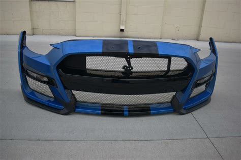 Oem 2019 2021 Ford Mustang Shelby Gt500 Front Bumper Cover Fascia Velocity Blue Parts For Sale