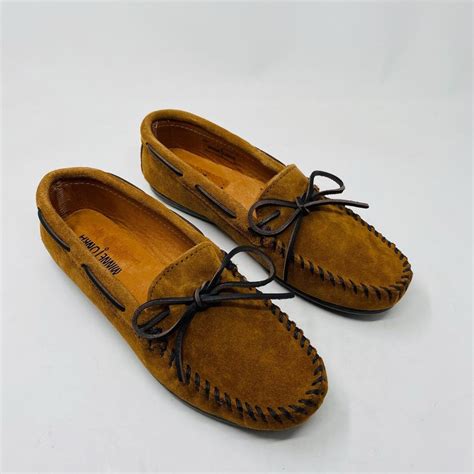 Minnetonka Men Classic Moc Driving Brown Slippers Gem