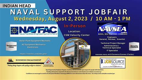 Naval Support Job Fair Navfac And Navsea Velocity Center Indian Head