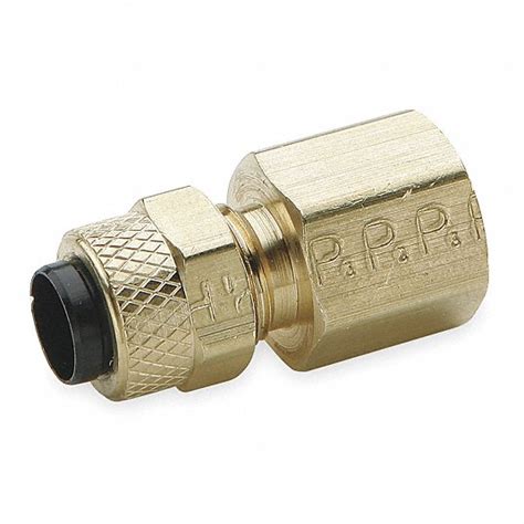 Parker Female Connector Brass Compression X Fnpt 1 4 In Pipe Size For 3 8 In Tube Od 10 Pk