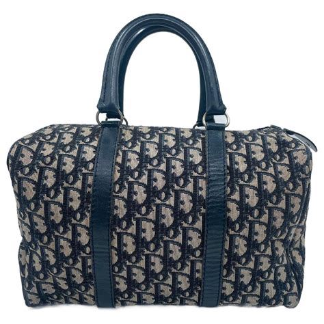 Sac Bowling Dior En Toile Bleue Ref Joli Closet