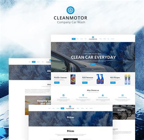 CleanMotor Modello di sito Web multipagina reattivo per società di