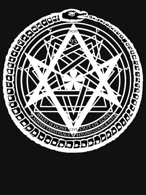 Thelemic Babalon Ouroboros With Nietzsche Quote And Enochian Script T