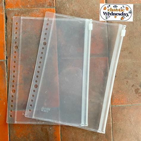 Jual KANTUNG PENYIMPANAN ZIP POCKET PLASTIK UNTUK BINDER UKURAN A5