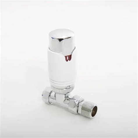 Doz Mm X White Trv Angle Brass Thermostatic Radiator