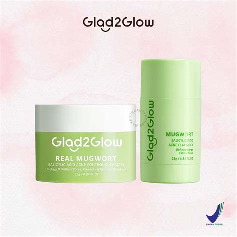 Jual GLAD2GLOW Real Mugwort Clay Stick Mask Salicylic Acid Anti Pores